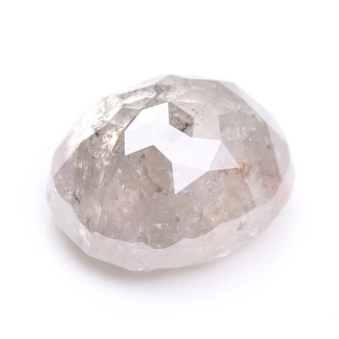 1.12 CT Oval Cut Salt and Pepper Natural Diamond - Minimal Carbon