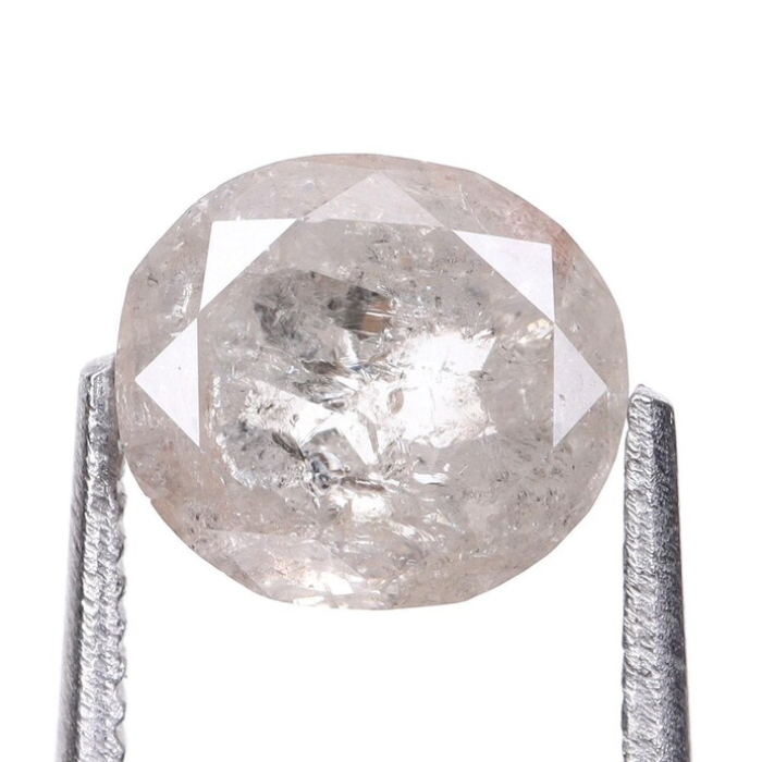 1.12 CT Oval Cut Salt and Pepper Natural Diamond - Minimal Carbon
