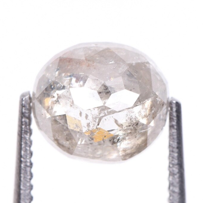 1.12 CT Oval Cut Salt and Pepper Natural Diamond - Minimal Carbon