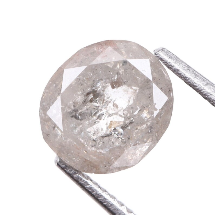 1.12 CT Oval Cut Salt and Pepper Natural Diamond - Minimal Carbon