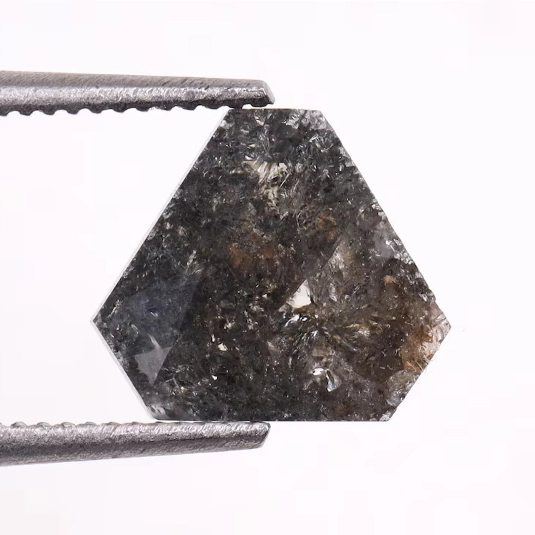 1.13 CT Salt and Pepper Coffin Cut Diamond | TheMinimalCarbon