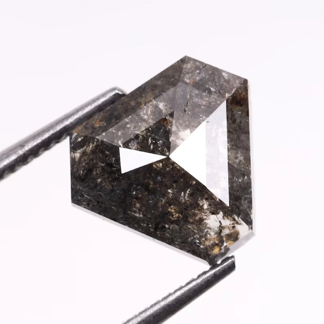 1.13 CT Salt and Pepper Coffin Cut Diamond | TheMinimalCarbon