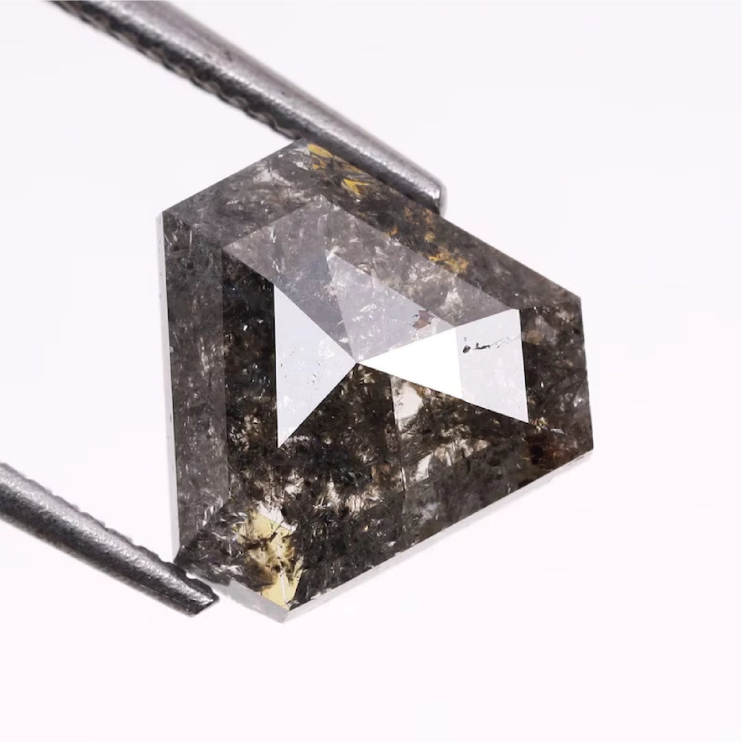 1.13 CT Salt and Pepper Coffin Cut Diamond | TheMinimalCarbon