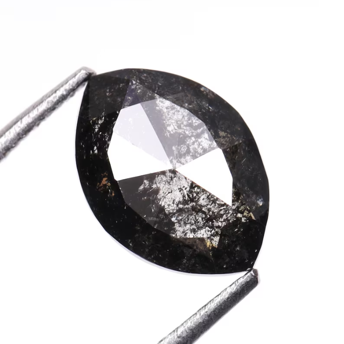 salt and pepper marquise diamond