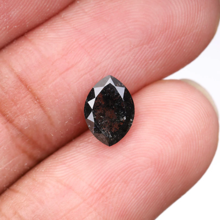 salt and pepper marquise diamond