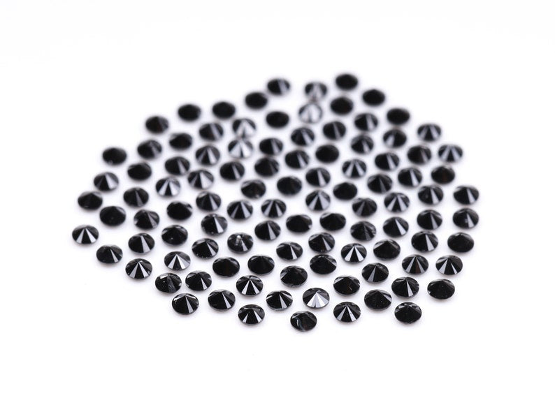 1.1 MM to 1.5 MM Enhanced Black Round Brilliant Cut Diamonds - Minimal Carbon