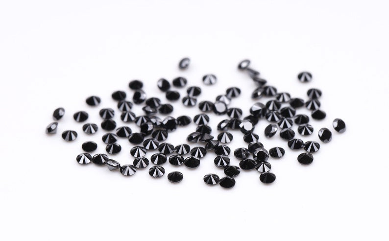 1.1 MM to 1.5 MM Enhanced Black Round Brilliant Cut Diamonds - Minimal Carbon