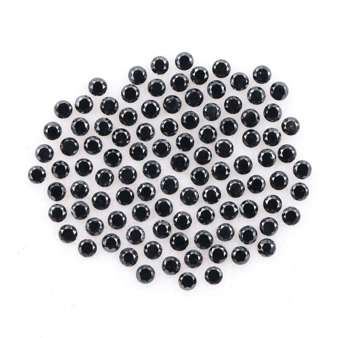 1.1 MM to 1.5 MM Enhanced Black Round Brilliant Cut Diamonds