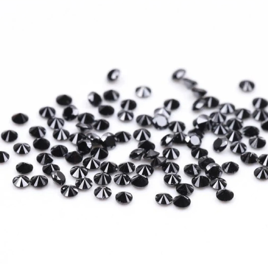 1.1 MM to 1.5 MM Enhanced Black Round Brilliant Cut Diamonds