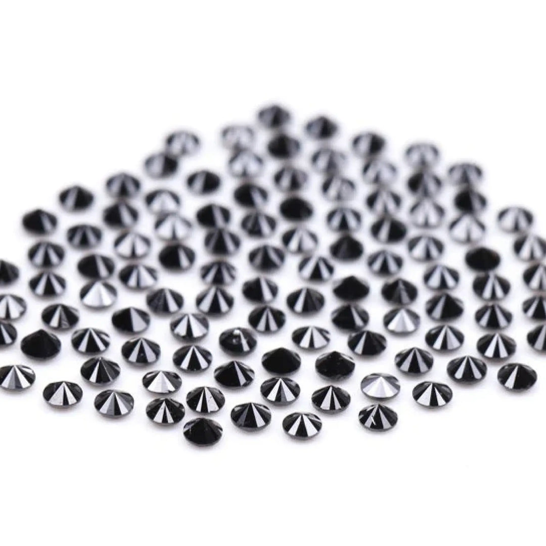 1.1 MM to 1.5 MM Enhanced Black Round Brilliant Cut Diamonds