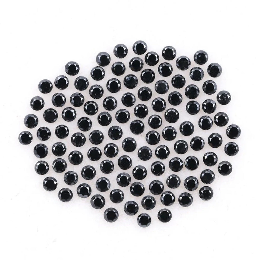 1.1 MM to 1.5 MM Enhanced Black Round Brilliant Cut Diamonds