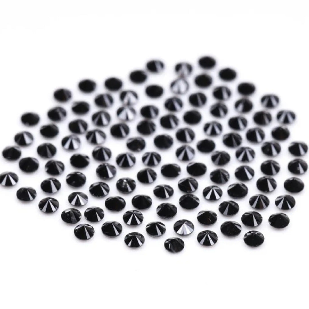 1.1 MM to 1.5 MM Enhanced Black Round Brilliant Cut Diamonds