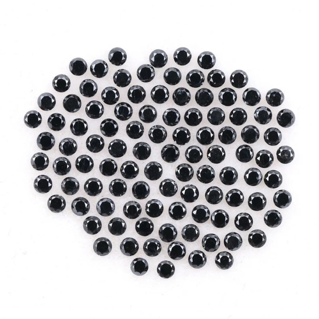1.1 MM to 1.5 MM Enhanced Black Round Brilliant Cut Diamonds