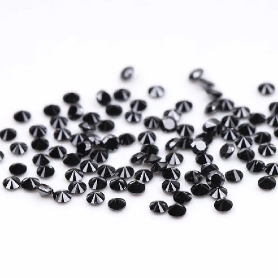 1.1 MM to 1.5 MM Enhanced Black Round Brilliant Cut Diamonds