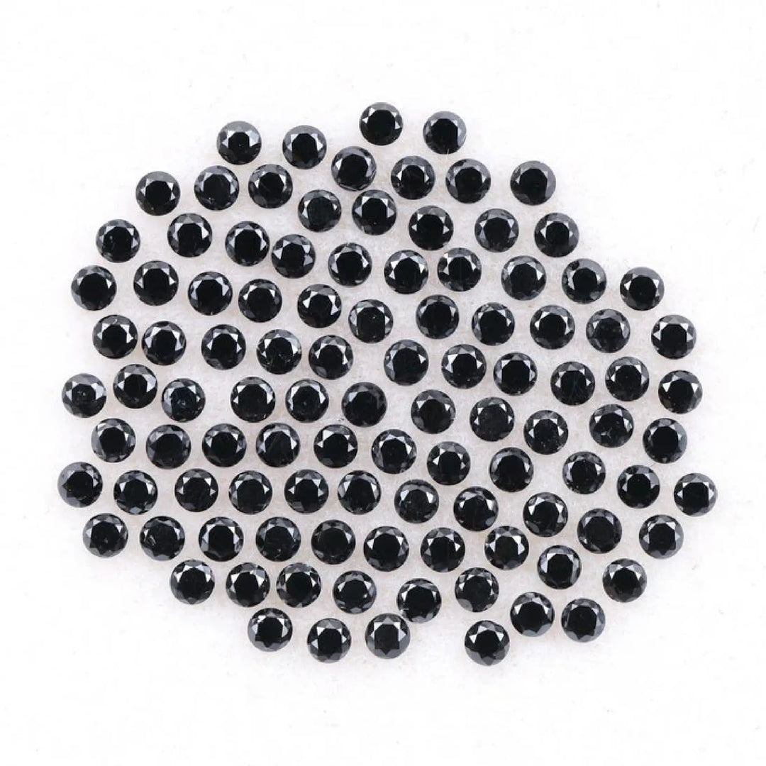 1.1 MM to 1.5 MM Enhanced Black Round Brilliant Cut Diamonds