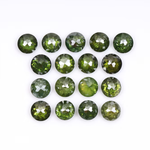 1.20 CT, 2.4 MM | Enhanced Green Color Diamond | Round Rose Cut Diamond | Natural Loose Diamond For Earring & Wedding Ring - Minimal Carbon