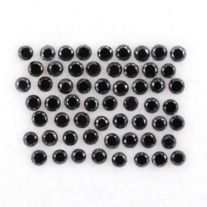 1.20 MM Round Brilliant Cut Black Natural Loose Diamond