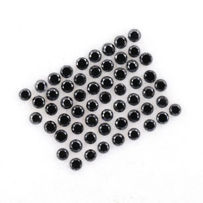 1.20 MM Round Brilliant Cut Black Natural Loose Diamond