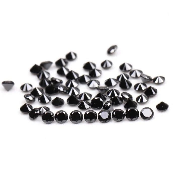 1.20 MM Round Brilliant Cut Black Natural Loose Diamond