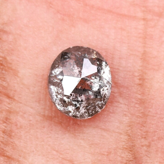 1.21 CT Oval Cut Salt and Pepper Natural Earth Mined Diamond