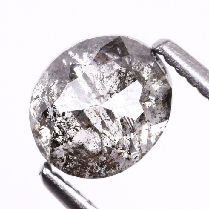 1.21 CT Oval Cut Salt and Pepper Natural Earth Mined Diamond