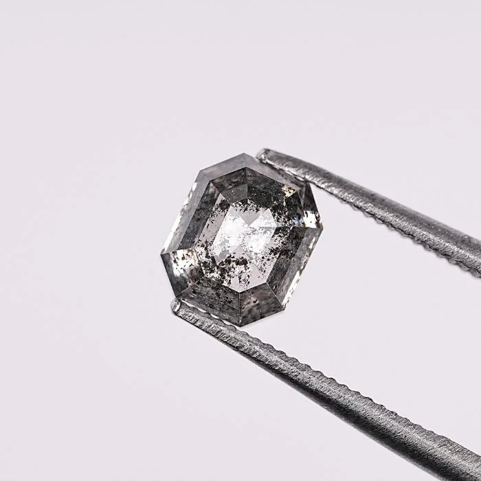 1.21 CT, Salt & Pepper Emerald Cut Geometric Solitaire Loose Diamond