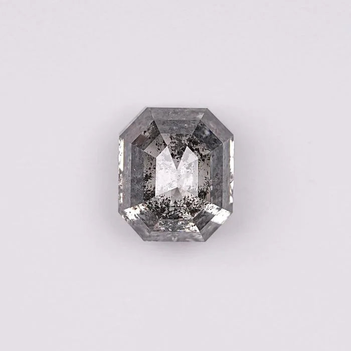 1.21 CT, Salt & Pepper Emerald Cut Geometric Solitaire Loose Diamond