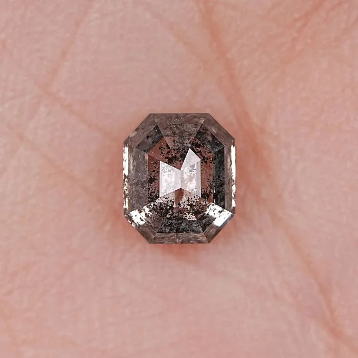 1.21 CT, Salt & Pepper Emerald Cut Geometric Solitaire Loose Diamond