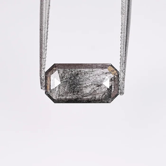 1.22 CT Elongated Emerald Cut Salt & Pepper Loose Diamond