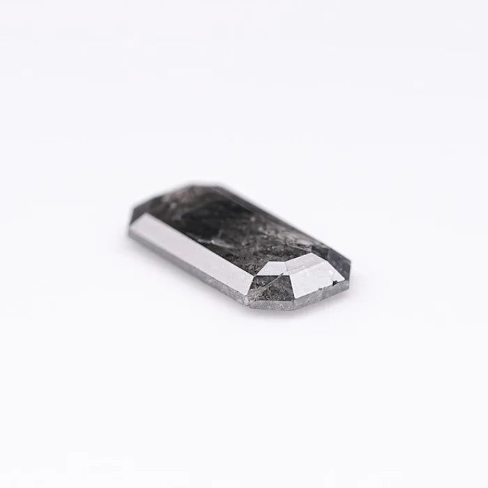 1.22 CT Elongated Emerald Cut Salt & Pepper Loose Diamond
