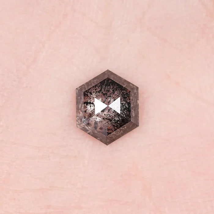 1.26 CT, Hexagon Shape Salt & Pepper Diamond