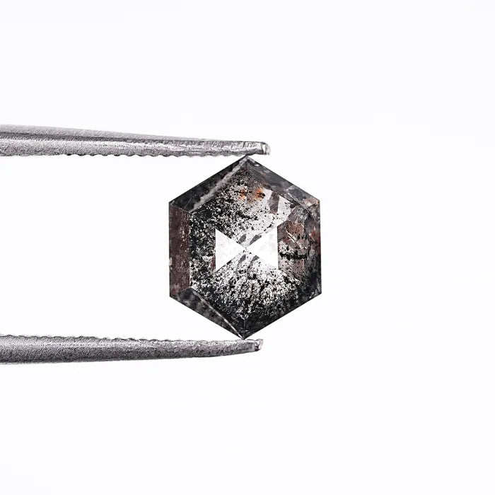 1.26 CT, Hexagon Shape Salt & Pepper Diamond