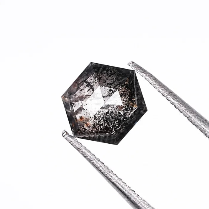 1.26 CT, Hexagon Shape Salt & Pepper Diamond