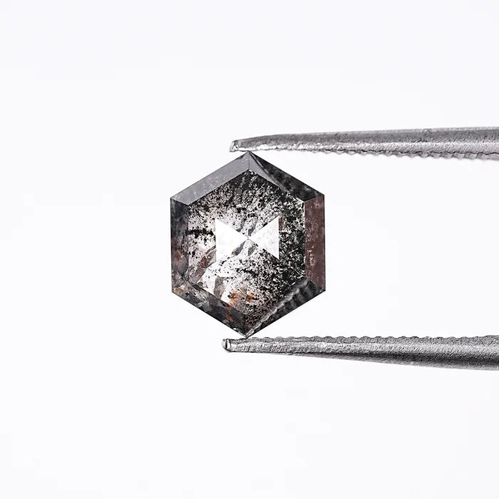 1.26 CT, Hexagon Shape Salt & Pepper Diamond