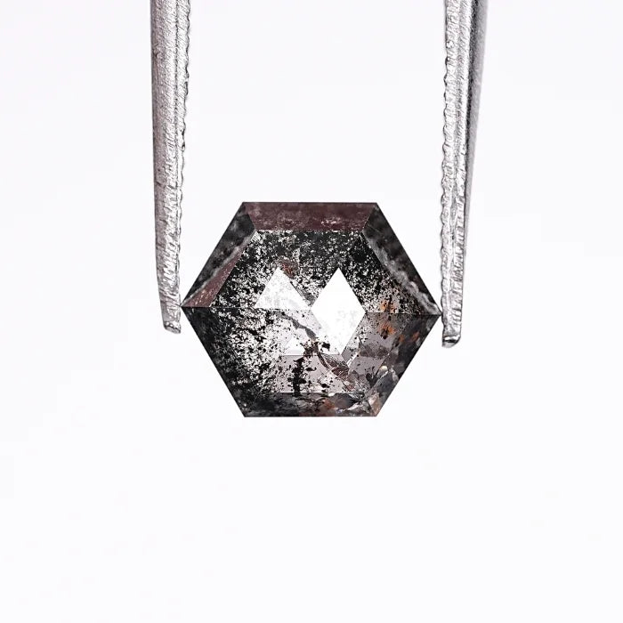 1.26 CT, Hexagon Shape Salt & Pepper Diamond