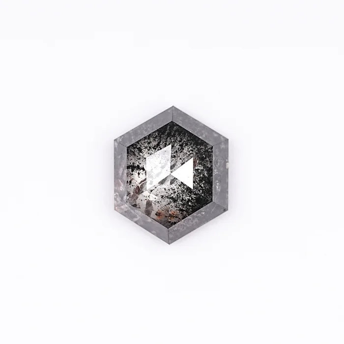 1.26 CT, Hexagon Shape Salt & Pepper Diamond