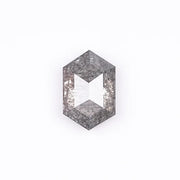 1.28 CT, Hexagon Geometric Shape Gray Salt & Pepper Diamond - Minimal Carbon