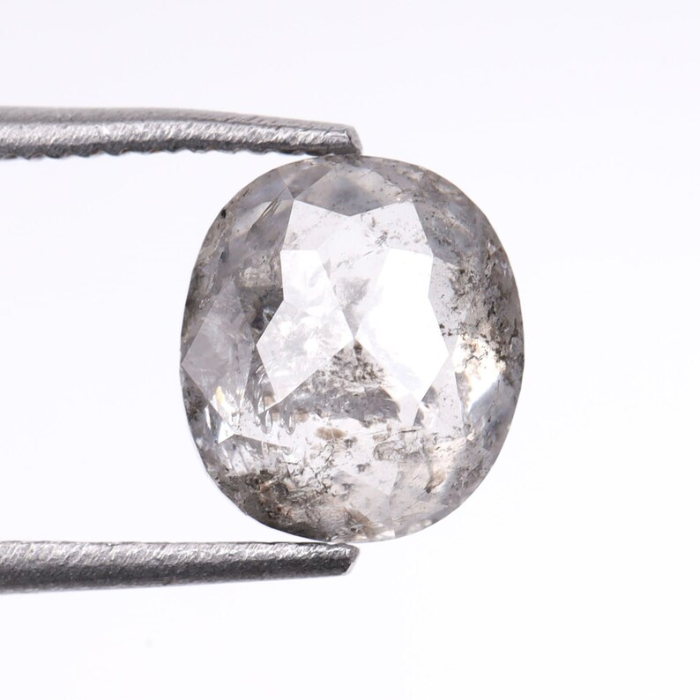 1.29 CT Oval Cut Salt and Pepper Full Cut Diamond