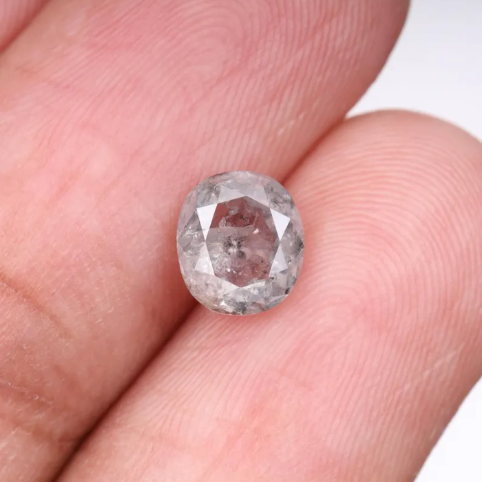 1.29 CT Oval Cut Salt and Pepper Full Cut Diamond