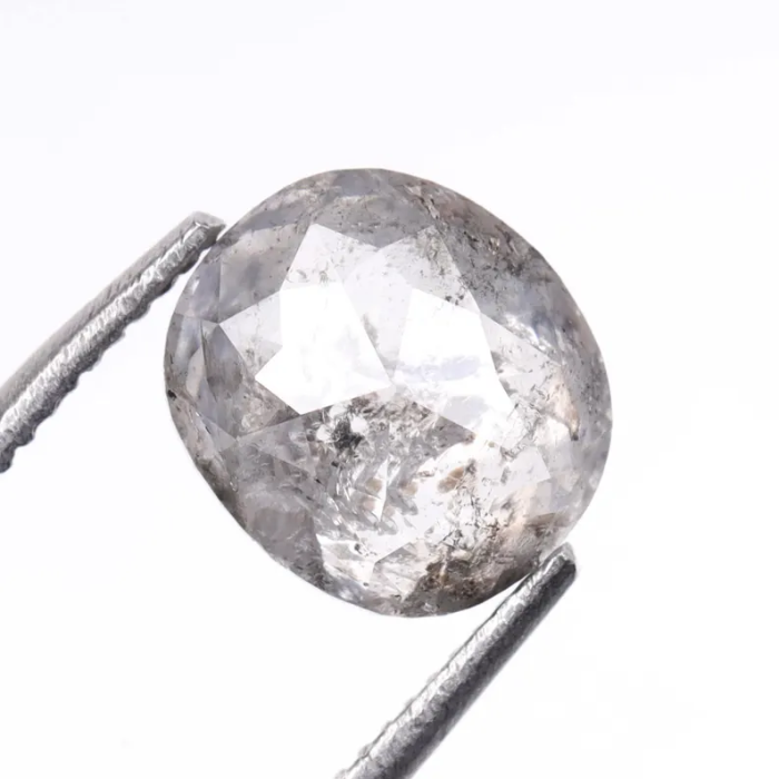 1.29 CT Oval Cut Salt and Pepper Full Cut Diamond
