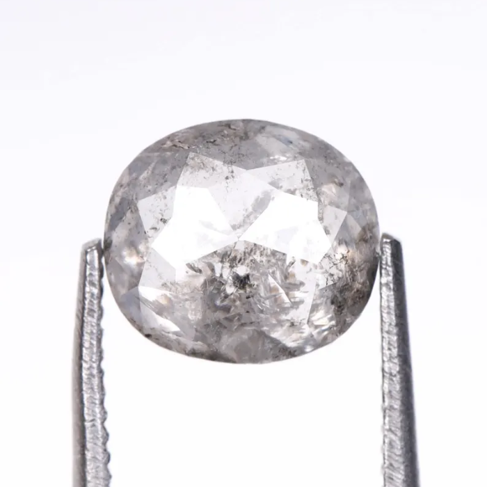 1.29 CT Oval Cut Salt and Pepper Full Cut Diamond