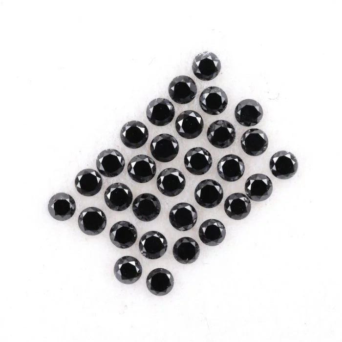 1.30 MM Round Brilliant Cut Black Natural Loose Diamond - Minimal Carbon