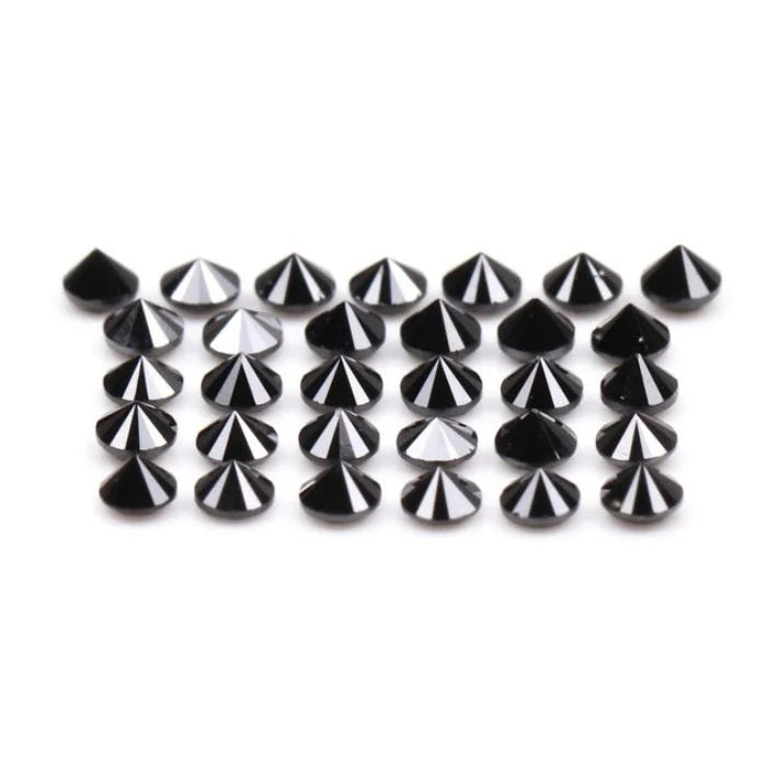 1.30 MM Round Brilliant Cut Black Natural Loose Diamond - Minimal Carbon