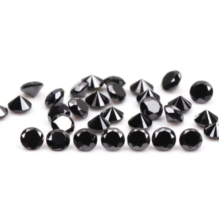 1.30 MM Round Brilliant Cut Black Natural Loose Diamond - Minimal Carbon