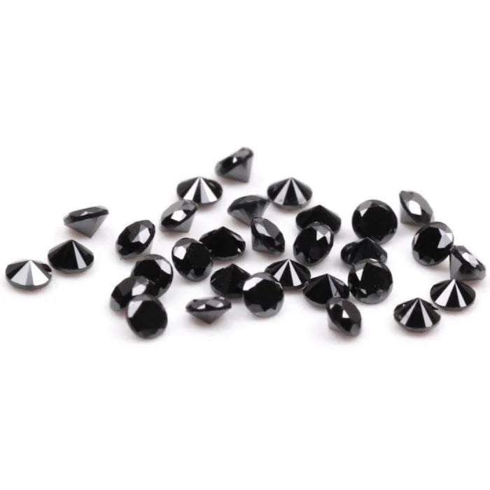 1.30 MM Round Brilliant Cut Black Natural Loose Diamond - Minimal Carbon