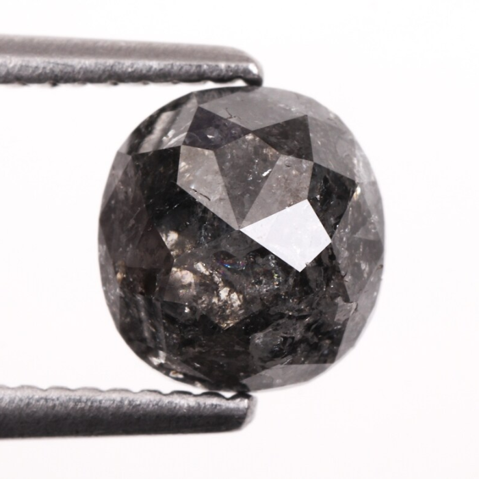 1.34 CT Oval Cut Loose Earth Mined Salt And Pepper Diamond