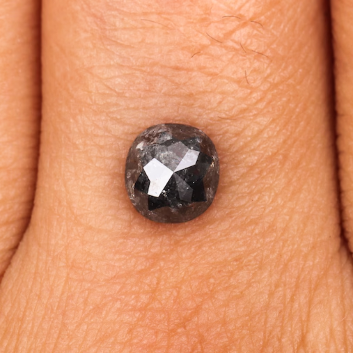 1.34 CT Oval Cut Loose Earth Mined Salt And Pepper Diamond