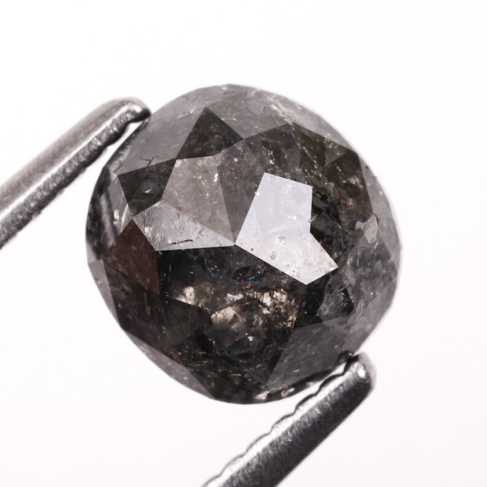 1.34 CT Oval Cut Loose Earth Mined Salt And Pepper Diamond
