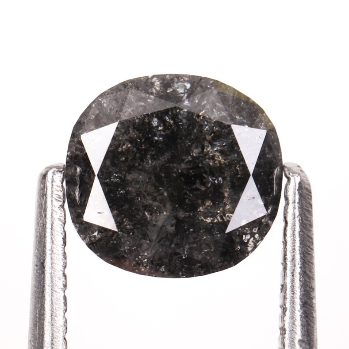 1.34 CT Oval Cut Loose Earth Mined Salt And Pepper Diamond