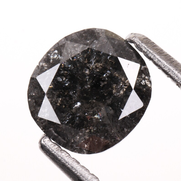 1.34 CT Oval Cut Loose Earth Mined Salt And Pepper Diamond